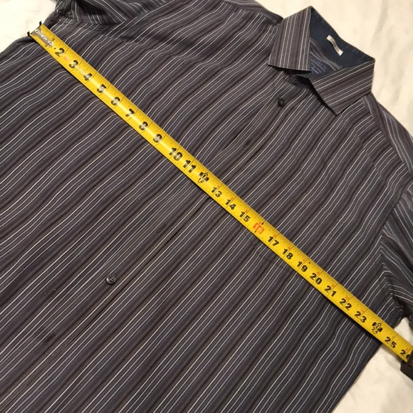 Tailorbyrd Classic Fit 100%Cotton Black Grey Blue Stripes Mens Long Sleeve shirt - Picture 4 of 12